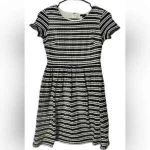 Ann Taylor Black and White Striped Dress